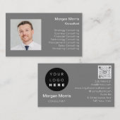 QRCodeロゴ写真プロフェッショナル会社Co-worker 名刺 (正面/裏面)