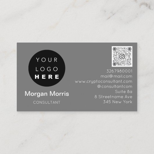QRCodeロゴ写真プロフェッショナル会社Co-worker 名刺 (裏面)