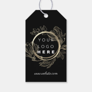QrCodeロゴ製品説明価格フローラブラック ギフトタグ