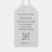 QrCodeロゴ製品説明価格フローラ 王室の ギフトタグ (裏面)