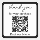 QrcOde購入白黒 スクエアシール (正面)