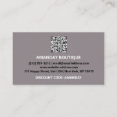 QRCODE 10%OFF割引オンラインショップシルバーグレー 名刺 (裏面)