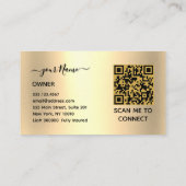 QrCode Cleaning Service Maid Gold Glitter Business コーリングカード (裏面)