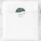 QRCode Woodland Green White ラウンドシール (バッグ)