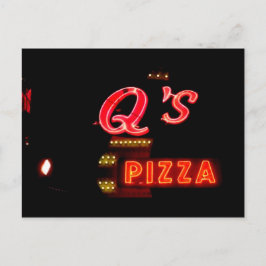 Q's Pizzeriaヴィンテージネオンサイン、ヒルサイドIl。 ポストカード