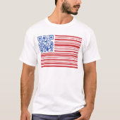 QSA- USA FLAG -QR CODE  by QRAZY Q Tシャツ (正面)