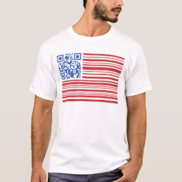 QSA- USA FLAG -QR CODE  by QRAZY Q Tシャツ
