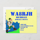 QSLのアマチュア無線のOpsのあなた自身のヨーデルYodelerを設計して下さい インビテーションポストカード (正面/裏面)