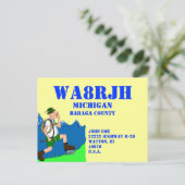 QSLのアマチュア無線のOpsのあなた自身のヨーデルYodelerを設計して下さい インビテーションポストカード (スタンド正面)