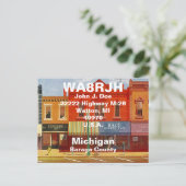 QSLはがきHAMラジオOPS Quaint Small Town Strs ポストカード (スタンド正面)