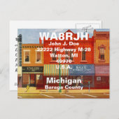 QSLはがきHAMラジオOPS Quaint Small Town Strs ポストカード (正面/裏面)