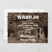 QSLはがきHAM無線OPS廃車 ポストカード (正面/裏面)