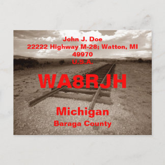 QSLはがきHAM無線OPS RRトレイントラック終了 ポストカード