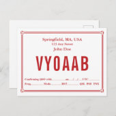 QSLカードレトロレッドコー縁どナーオーナメント ポストカード (正面/裏面)