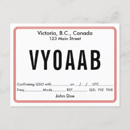 QSLカードレトロ丸縁ど ポストカード