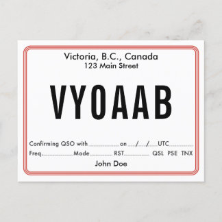 QSLカードレトロ丸縁ど ポストカード