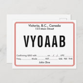 QSLカードレトロ丸縁ど ポストカード (正面/裏面)