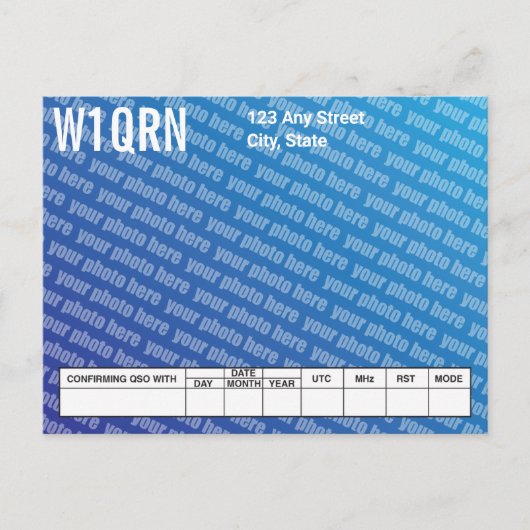 QSLカード自分の写真を追加 ポストカード (正面)