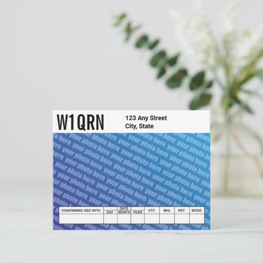 QSLカード自分の写真を追加 ポストカード (スタンド正面)