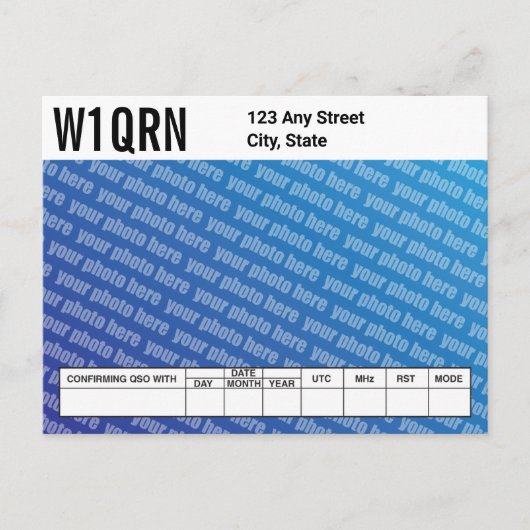 QSLカード自分の写真を追加 ポストカード (正面)