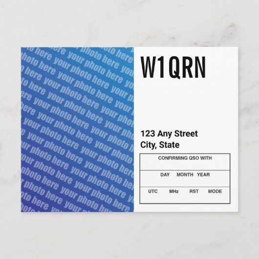 QSLカード自分の写真を追加 ポストカード (正面)