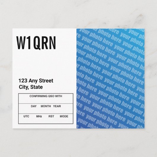QSL Card Add Your Own Photo ポストカード (正面)