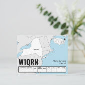 QSL Card New York State Map ポストカード (スタンド正面)