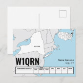 QSL Card New York State Map ポストカード (正面/裏面)