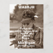 QSL PCのHAM Radio Opマンフロックキャリアハト ポストカード (正面)