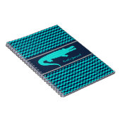 Qua/Navy Gator on Chevron パーソナライズされた Notebook ノートブック (右側)