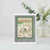 Qua'bahを表示するMeccaのスケマティクビュー ポストカード (スタンド正面)