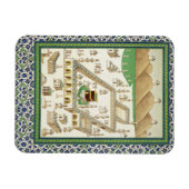 Qua'bahを表示するMeccaのスケマティクビュー マグネット (横)