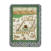 Qua'bahを表示するMeccaのスケマティクビュー マグネット (縦)