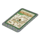 Qua'bahを表示するMeccaのスケマティクビュー マグネット (左側)