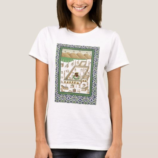 Qua'bahを表示するMeccaのスケマティクビュー Tシャツ (正面)