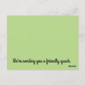 Quackを送信フレンドリー中 – ポストカード (裏面)