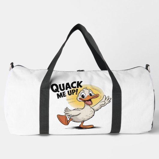 Quack Me Up Funny Duck Design ダッフルバッグ (正面)