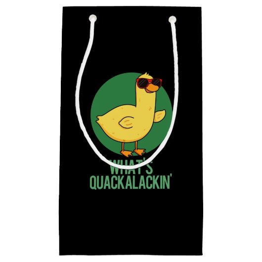 Quackalackin おもしろい Duck Pun Dark BGとは スモールペーパーバッグ (正面)