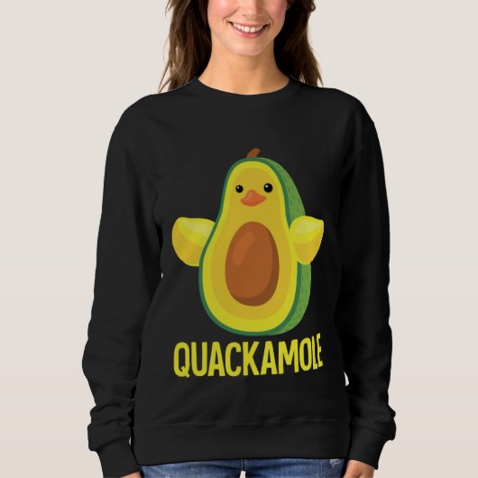 Quackamole I Quack Duck chick goose Avocado スウェットシャツ (正面)