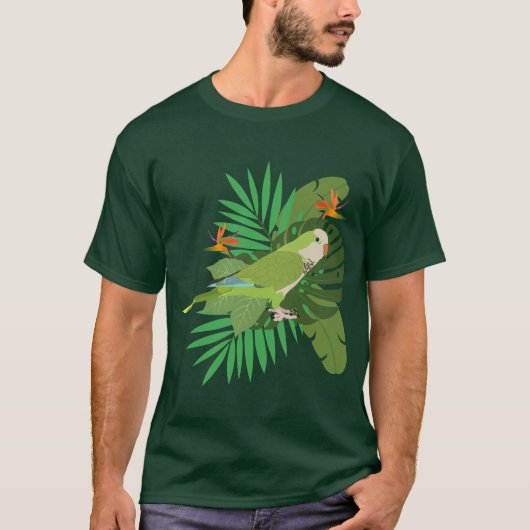 Quacker parrot with leaves tシャツ (正面)
