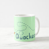 Quackersの真新しい緑のアヒルのマグ コーヒーマグカップ (正面右)