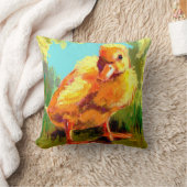 Quackersの黄色く曖昧な子ガモの枕 クッション (ブランケット)