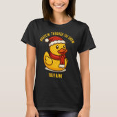 Quackin' Through the Snow Rubber Duck Christmas Tシャツ (正面)