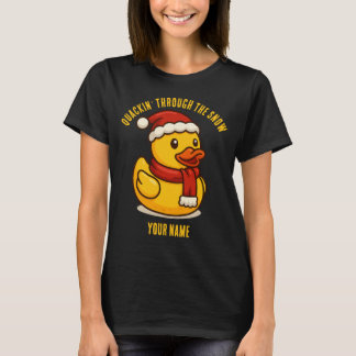 Quackin' Through the Snow Rubber Duck Christmas Tシャツ