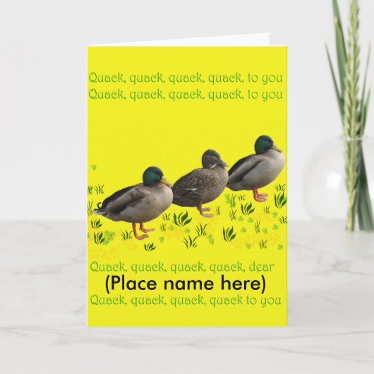 Quackingのよいバースデー・カード カード (正面)