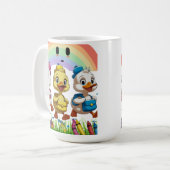 "Quacking into Kindergarten!" – Cute Duck Back-to- コーヒーマグカップ (正面左)