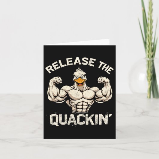 Quackin'Muckle Duck Bodybuilderのジョークをリリース カード (正面)