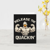 Quackin'Muckle Duck Bodybuilderのジョークをリリース カード (黄色い花)