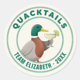 Quacktails Team Bride 湖のバチェラーウィークエンド ラウンドシール