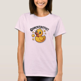 Quacktasticラバーダック漫画の女性のTシャツ Tシャツ